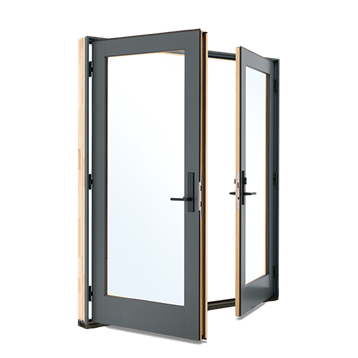 Marvin Signature Ultimate Outswing French Door G2 Gunmetal open